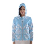 Blue Victorian Skulls Hooded Wind Breaker (Women)