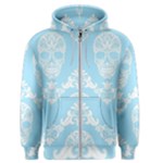 Blue Victorian Skulls Men s Zipper Hoodie