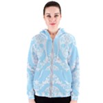 Blue Victorian Skulls Women s Zipper Hoodie