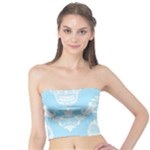 Blue Victorian Skulls Tube Top