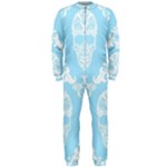 Blue Victorian Skulls OnePiece Jumpsuit (Men)