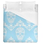 Blue Victorian Skulls Duvet Cover (Queen Size)