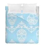 Blue Victorian Skulls Duvet Cover Double Side (Full/ Double Size)