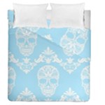 Blue Victorian Skulls Duvet Cover Double Side (Queen Size)