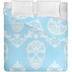 Blue Victorian Skulls Duvet Cover Double Side (King Size)