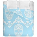 Blue Victorian Skulls Duvet Cover Double Side (California King Size)