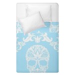 Blue Victorian Skulls Duvet Cover Double Side (Single Size)