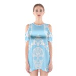 Blue Victorian Skulls Shoulder Cutout One Piece