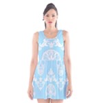 Blue Victorian Skulls Scoop Neck Skater Dress