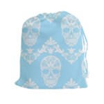 Blue Victorian Skulls Drawstring Pouch (XXL)