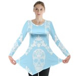 Blue Victorian Skulls Long Sleeve Tunic 