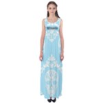 Blue Victorian Skulls Empire Waist Maxi Dress