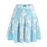 Blue Victorian Skulls High Waist Skirt