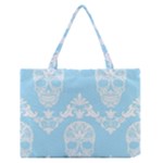 Blue Victorian Skulls Zipper Medium Tote Bag