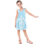 Blue Victorian Skulls Kids  Sleeveless Dress