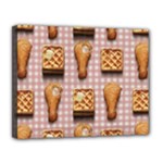 Gingham Chicken Waffles Canvas 14  x 11  (Stretched)