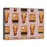 Gingham Chicken Waffles Canvas 16  x 12  (Stretched)