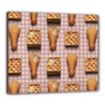 Gingham Chicken Waffles Canvas 24  x 20  (Stretched)