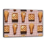 Gingham Chicken Waffles Canvas 18  x 12  (Stretched)