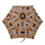 Gingham Chicken Waffles Mini Folding Umbrella