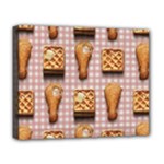 Gingham Chicken Waffles Deluxe Canvas 20  x 16  (Stretched)