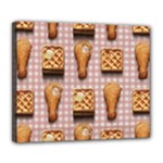 Gingham Chicken Waffles Deluxe Canvas 24  x 20  (Stretched)