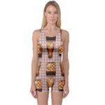 Gingham Chicken Waffles One Piece Boyleg Swimsuit