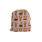 Gingham Chicken Waffles Drawstring Pouch (Medium)