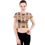 Gingham Chicken Waffles Crew Neck Crop Top