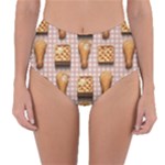 Gingham Chicken Waffles Reversible High-Waist Bikini Bottoms