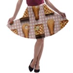 Gingham Chicken Waffles A-line Skater Skirt