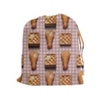 Gingham Chicken Waffles Drawstring Pouch (XL)