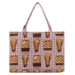 Gingham Chicken Waffles Zipper Medium Tote Bag