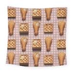 Gingham Chicken Waffles Square Tapestry (Large)