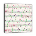 Rainbow Music Notes Mini Canvas 8  x 8  (Stretched)