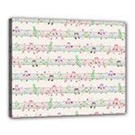 Rainbow Music Notes Canvas 20  x 16  (Stretched)