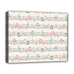 Rainbow Music Notes Deluxe Canvas 20  x 16  (Stretched)