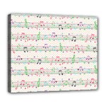 Rainbow Music Notes Deluxe Canvas 24  x 20  (Stretched)