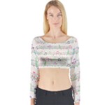 Rainbow Music Notes Long Sleeve Crop Top