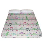 Rainbow Music Notes Fitted Sheet (Queen Size)