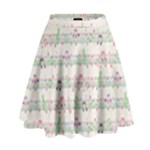 Rainbow Music Notes High Waist Skirt