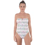 Rainbow Music Notes Tie Back One Piece Swimsuit