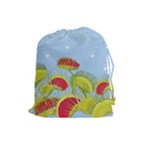 Blue Fly Trap Drawstring Pouch (Large)