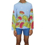 Blue Fly Trap Kids  Long Sleeve Swimwear