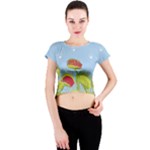 Blue Fly Trap Crew Neck Crop Top