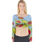 Blue Fly Trap Long Sleeve Crop Top