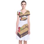 coffin emojis Short Sleeve Front Wrap Dress