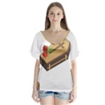 coffin emojis V-Neck Flutter Sleeve Top