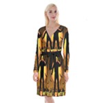 Friday 13th Zombie Long Sleeve Velvet Front Wrap Dress