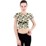 yellow bats Crew Neck Crop Top